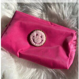 Pink‎ Smiley Face Zip Makeup Cosmetics Travel Bag